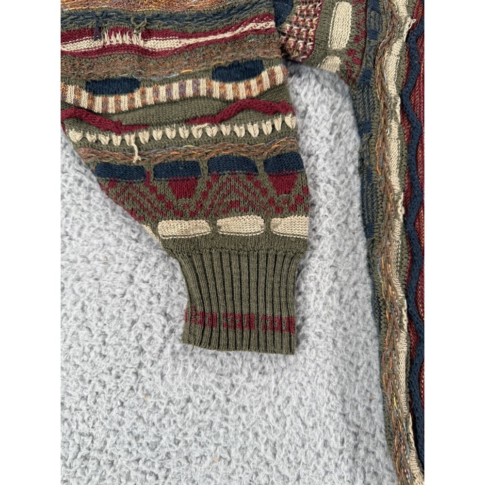 Vintage 80s 90s 3D Thick Texture Cable Abstract Grunge Hip Hop Sweater Small - Picture 7 of 13